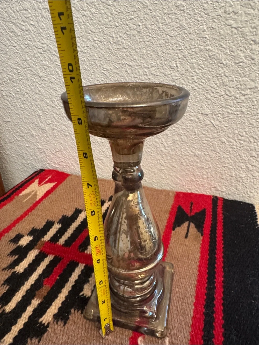 Antique-Style Silver/Gold Mercury Glass Candle Holder